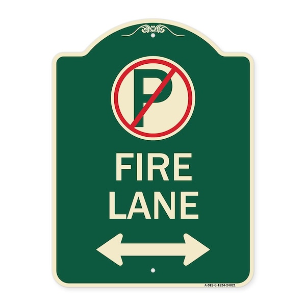 Signmission Fire Lane Heavy-Gauge Aluminum Architectural Sign, 24" x 18", G-1824-24021 A-DES-G-1824-24021 - main